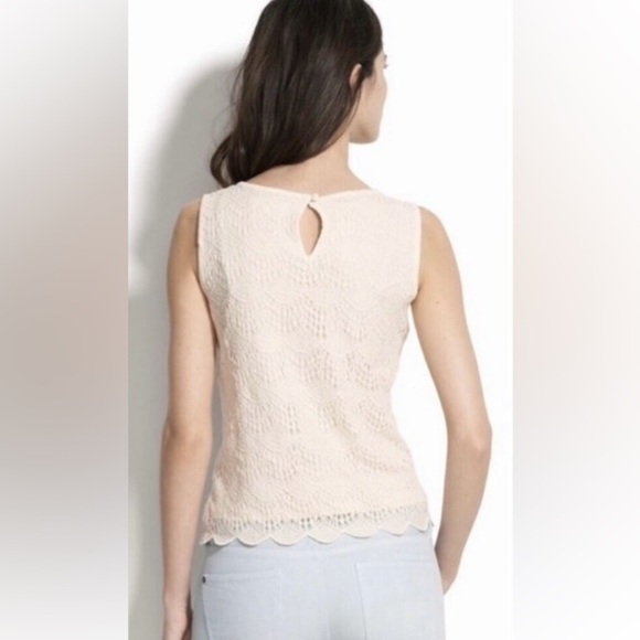MADEWELL CROCHET SCALLOP EDGE TOP IN NAVY J CREW TRENDY BUSINESS CASUAL OFFICE - Picture 10 of 10